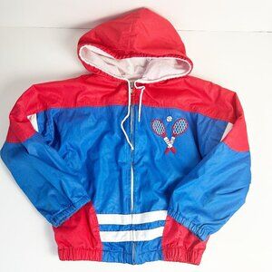 Vintage 80's Tiny Tots Original Kids 6 Hooded Tennis Jacket Full Zip Windbreaker